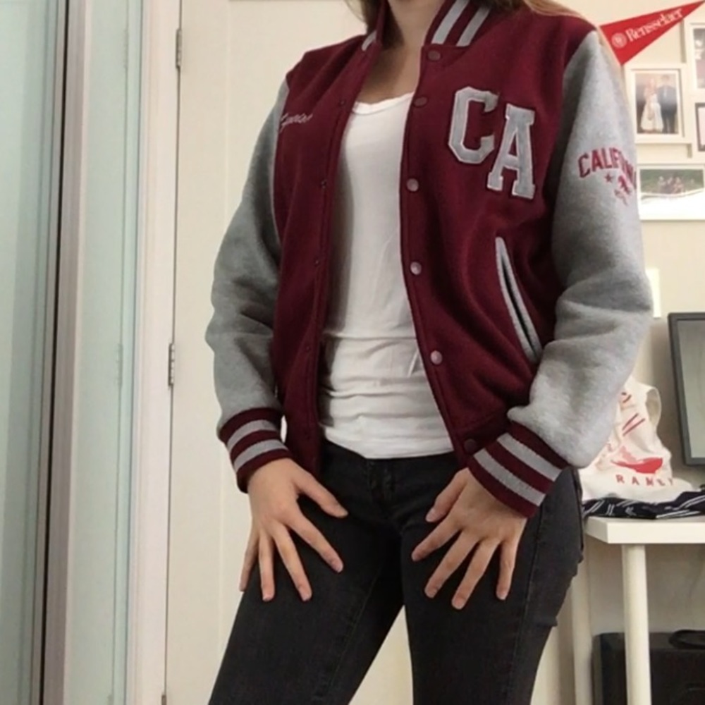 Burgundy CA San Francisco Letterman Jacket